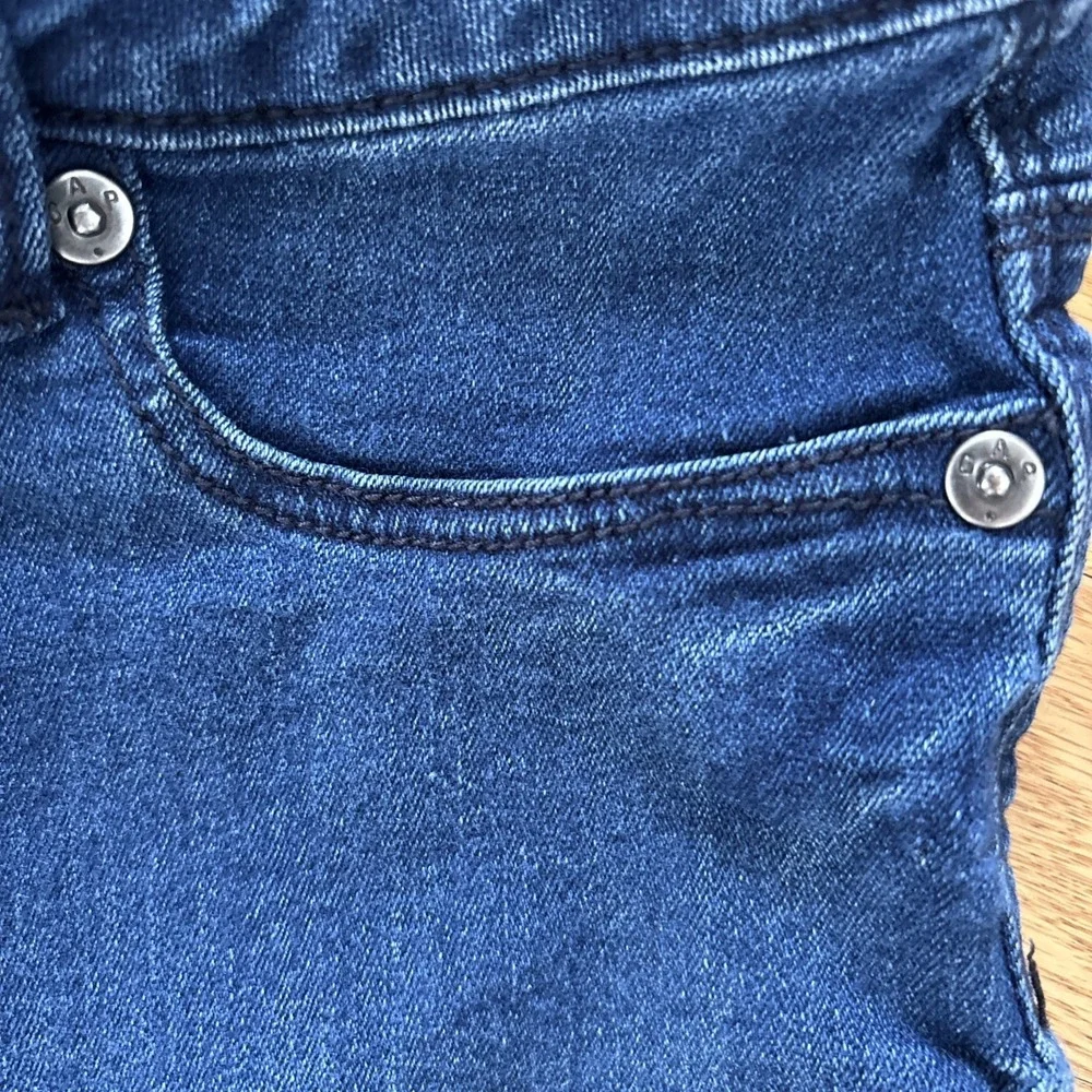 Gap Jeans Girls Sz 14 Blue Super Skinny Adjustable Waist 5 Pocket Button Closure